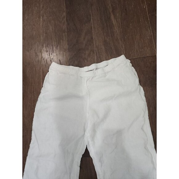 J. Jill Pants Linen White High Rise Cropped Pockets 36" Waist Women's Large - Picture 2 of 7
